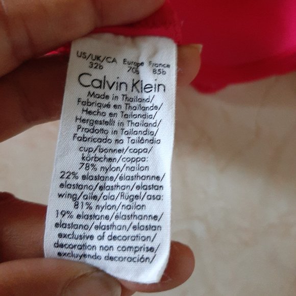 Calvin Klein Hot Pink Lace Push up Bra 32B - Picture 4 of 5